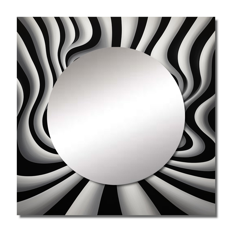Gerad - miroir mural carré abstrait pour salle de bain, 23 po x 23 po