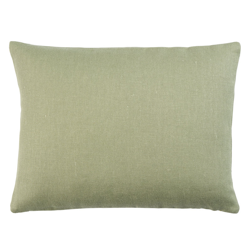 Jumi Stonewashed Linen  Pillow, Green, 12"H x 16"W, Rectangular