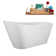 60" Streamline Soaking Freestanding Tub and Tray With Internal Drain