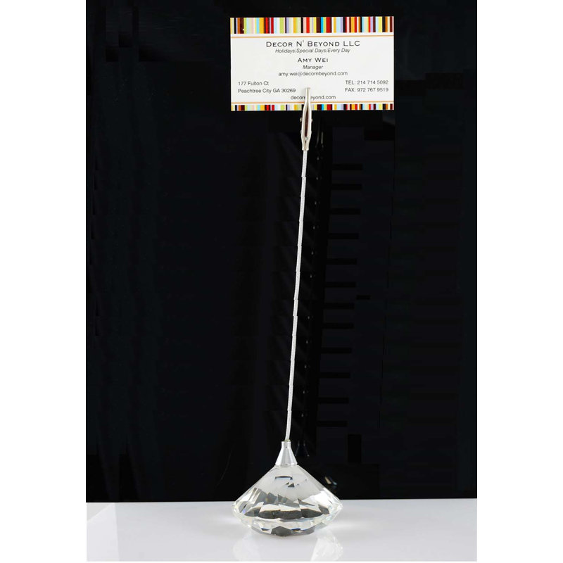 Ensemble de support pour carte 6 pièces en verre à losanges en cristal