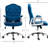 Vinsetto Home Office Chair,Velvet Computer Chair,Button Tufted Desk Chair with Swivel Wheels,Adjustable Height,and Tilt Function,Blue