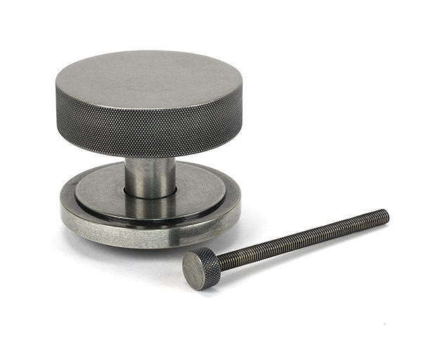 Brompton Single Dummy Door Knob, Pewter Patina