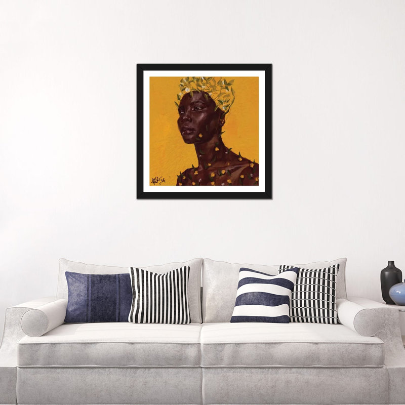 Sprout par Adekunle Adeleke-reproduction d’art, Blanc, H 24 po x l 24 po x p 1 po, Papier encadré noir