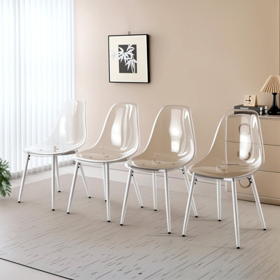 Ensemble de 4 chaises d'appoint élégantes et transparentes modernes pour un usage domestique polyvalent