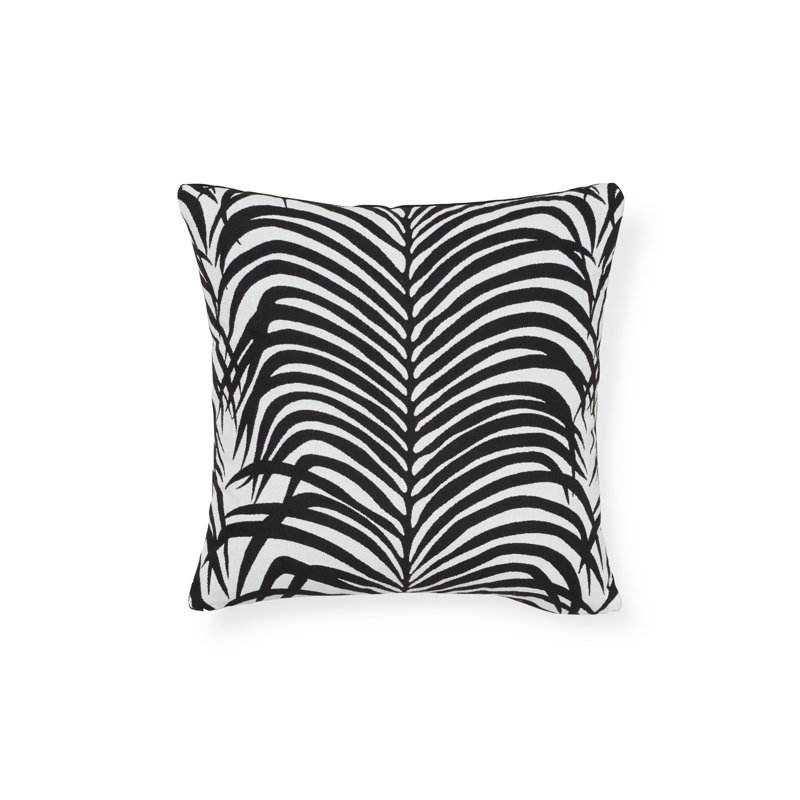 Coussin intérieur / extérieur Zebra Palm, Noir, 16 po x 16 po