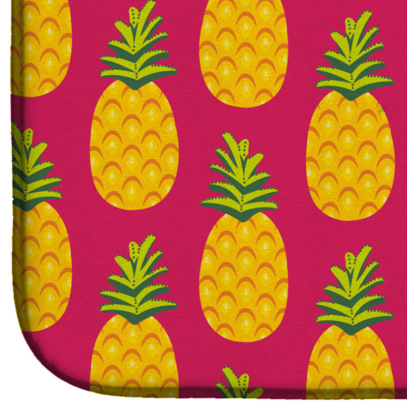 Tapis de séchage ananas, Jaune / Rose