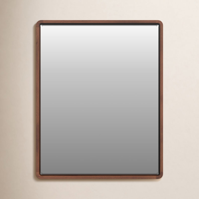 Branca Wood Flat Mirror, 30" x 24", Walnut