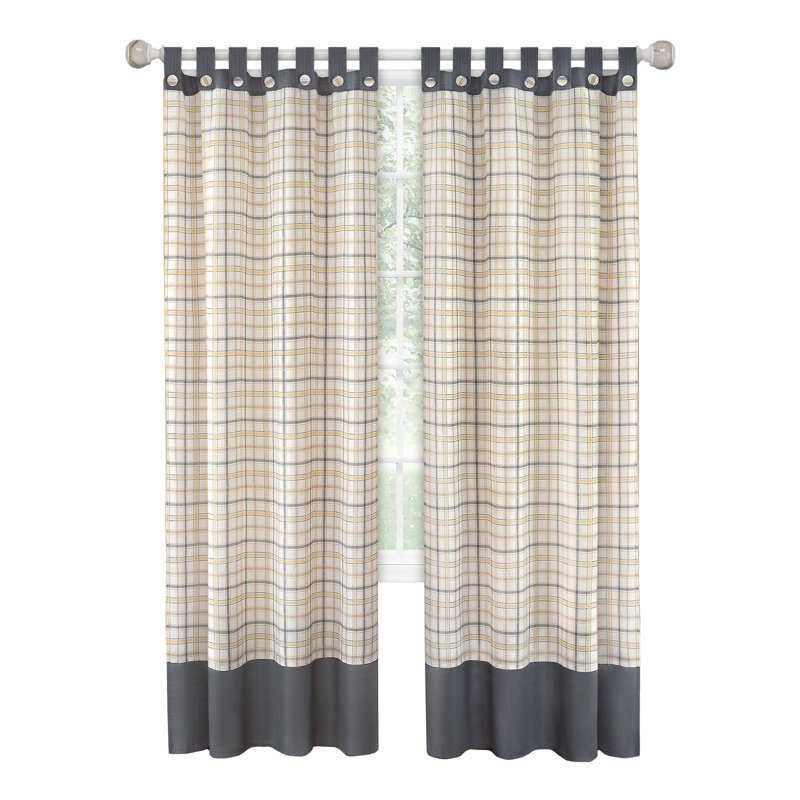 Panneau de rideau simple semi-transparent Madelia, Gris, L 52 po x L 84 po