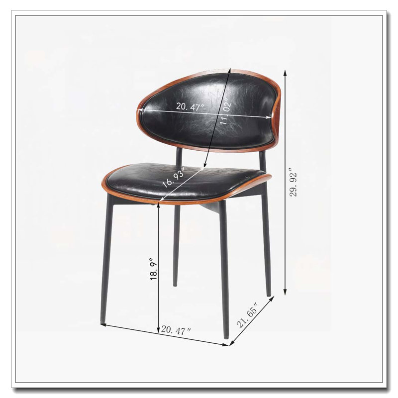Chaises de salle à manger en similicuir, Noir