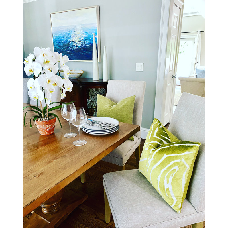 Abstract Velvet Pillow Cover, 20" x 20", Chartreuse