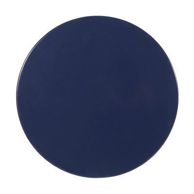 Large Outdoor Metal Side Table, Modern Design. Navy Blue, Iron Cut, Powder-Coated. No Assembly. 13.87In.X13.87In.X18.21In., 4.64Lb End Table - Large. Cut Structure. Powder-Coated,