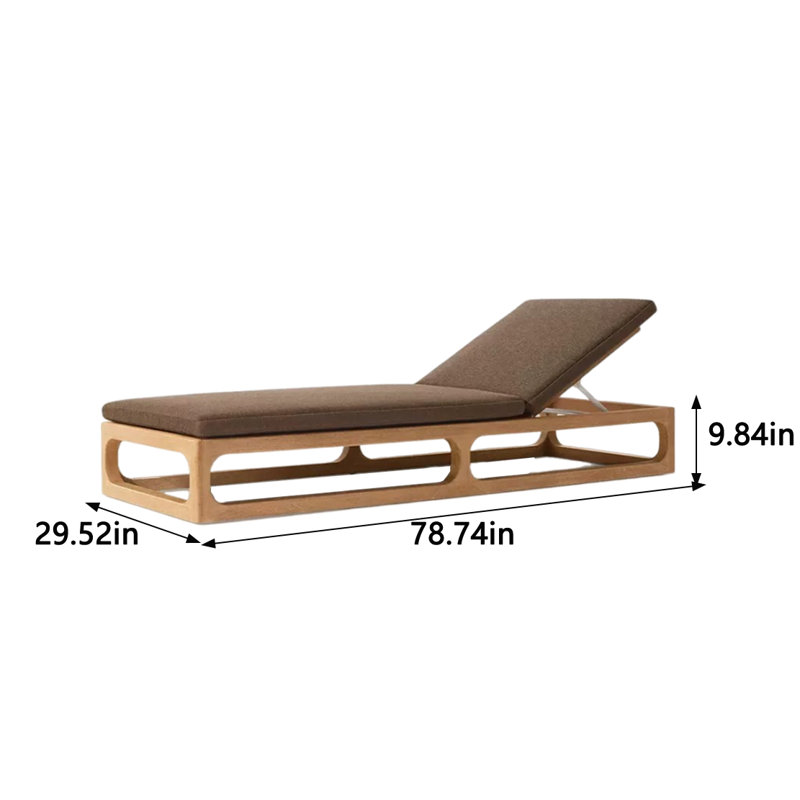 Chaise longue d'extérieur en teck pour l'extérieur