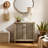 Calzada  31.5'' Tall 2 - Rattan Wicker Door Storage Accent Cabinet with Solid Wood Legs-1246909287