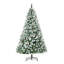 Sapin de Noël artificiel enneigé 6 pi avec branches réalistes, 61 pommes de pin et 800 pointes