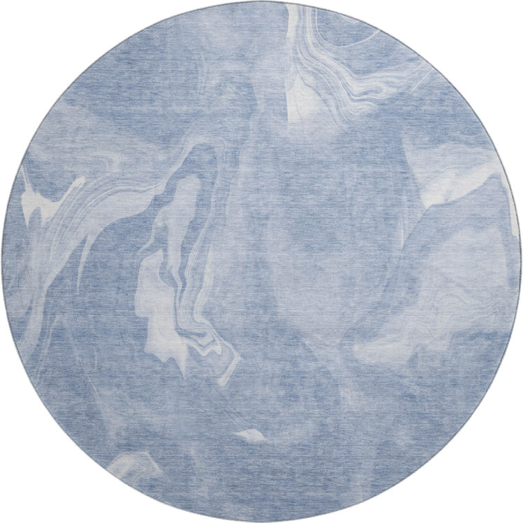 Premium Machine Washable Prisco Blue Rug