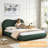 Chenille Platform Bed With 8CM Thick Sponge Curved Upholstered Headboard-503303315-498225381