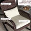Aspect berçant extérieur blanc crème, avec dossier haut, coussin de siège et coussin pour chaise de jardin, et dans le porche