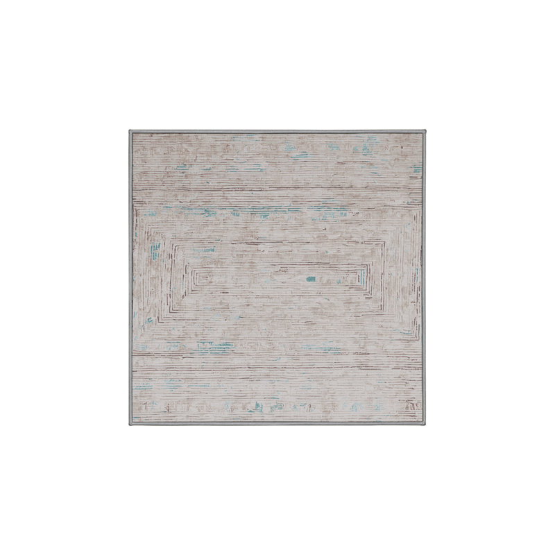 Machine Washable Gray Area Rug, Square 6'