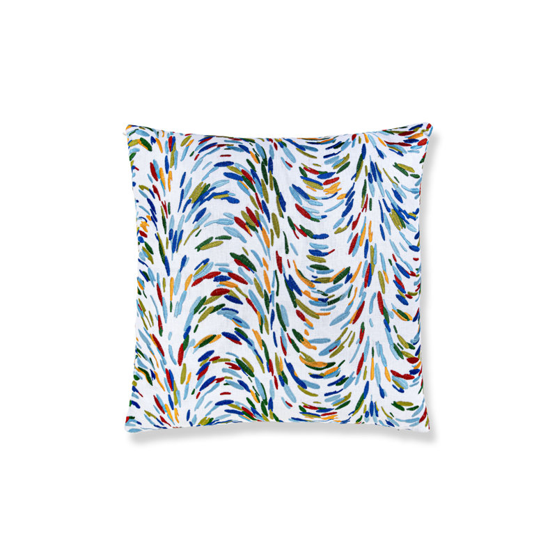 Coussin à broderie fontaine, Bleu tropical