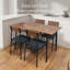 Ensemble de table de salle à manger pour 4 personnes avec chaises rembourrées en polyuréthane pour salle à manger et appartement-129411862-129411865