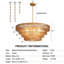 Grand lustre rond à 6 niveaux en verre fumé doré de luxe à 6 lumières Kancler (ampoules incluses)-92883986