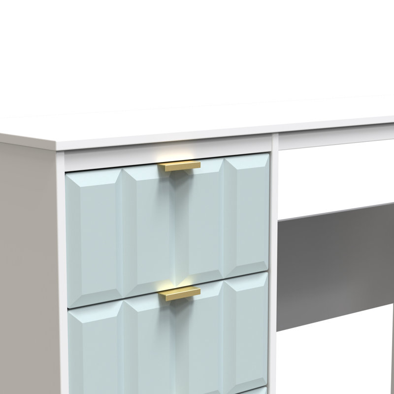 Besian 3 Drawer Desk  (Ready Assembled), Duck/White