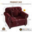 Canapé en velours Chesterfield de 41,3 po de style Mid-Century avec garniture cloutée, accoudoirs roulés, capitonné, bourgogne (comprend 1 oreiller)