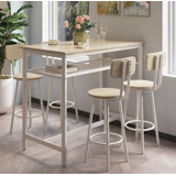 5-Piece Kitchen Counter Height Table Set Bar Table with 4 Chairs Sturdy Wood Frame Space-Saving Design for Dining, Kitchen & Breakfast Nook Easy Assembly
