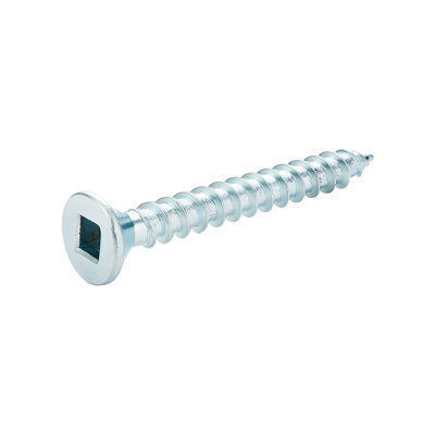 Vis à tôle à tête plate 8 po x 1 po (Robertson) plaquée zinc brillant - paquet de 100