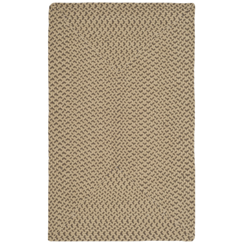 Tapis de couleur unie en coton tissé à la main Garbrand, Rectangulaire 3 pi x 5 pi