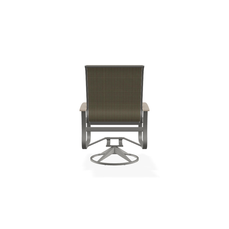 Belle Isle Outdoor Dining Armchair, Desert P60, Textured Snow, Brown Sunbrella® Tweed
