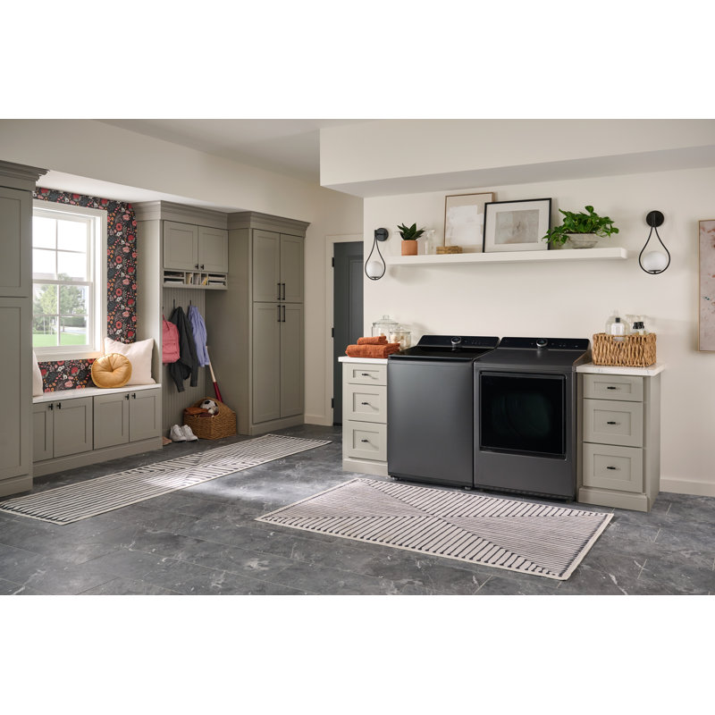 LG 7.3 cu.ft. Ultra Large High Efficiency Electric TurboSteam™ LG EasyLoad™ Door, Wi-Fi Connectivity, Matte Black