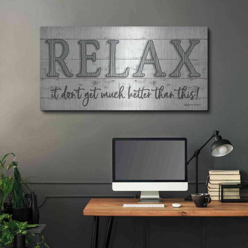 «Relax» par Susie Boyer, art mural en métal, H 24 po x l 48 po