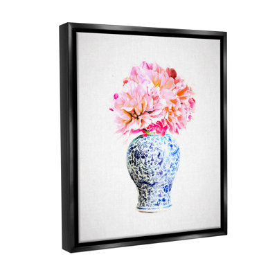 "Dahlia avec cadre flottant dans un vase oriental" sur