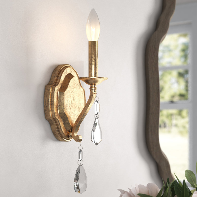 Alistaire Candle Wall Light, Antique Gold