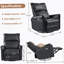 Fauteuil inclinable électrique à bascule pivotant pour adultes, fauteuil inclinable à bascule pivotant à 270 °, petits fauteuils inclinables électriques pour les petits espaces, fauteuil inclinable simple pour le salon, la chambre à coucher, véhicule récréatif (polyuréthane noir)-499874112