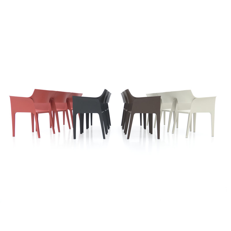 Pedrera Stacking Patio Dining Chair, Black