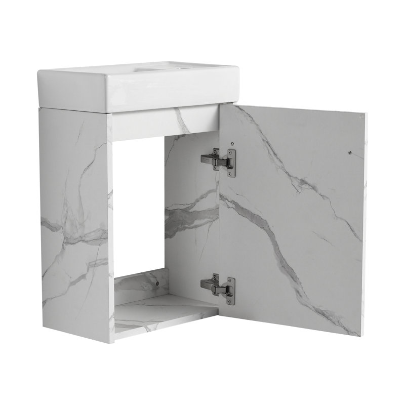 Meuble-lavabo mural compact Uriel