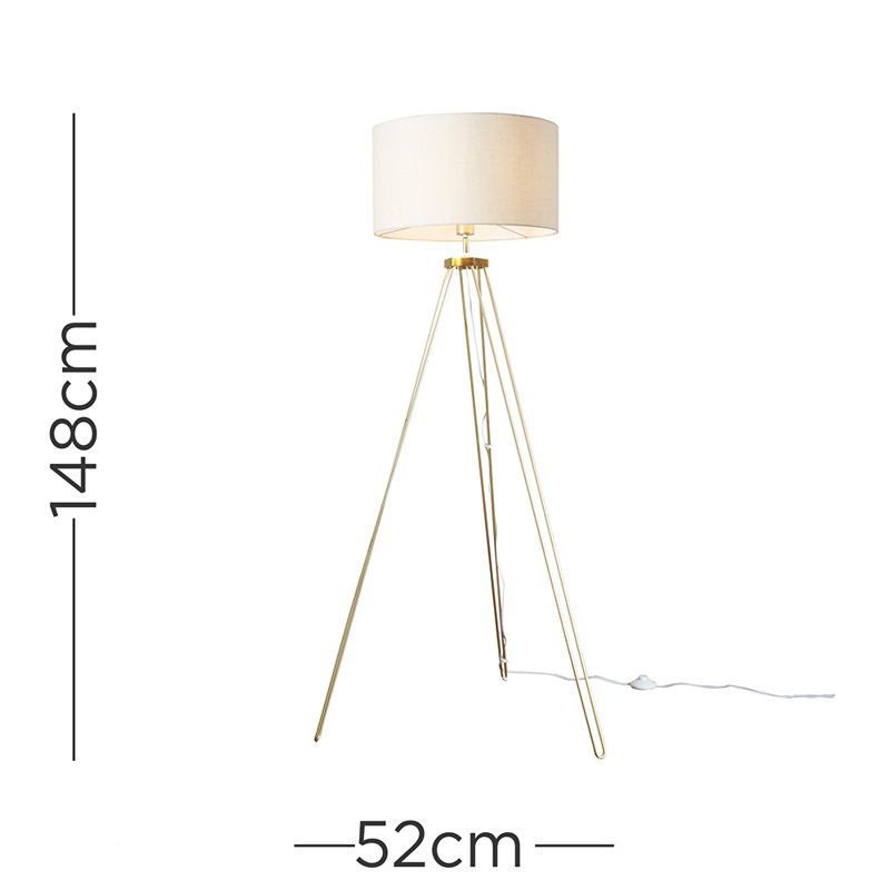 Sachiko 148cm Tripod Floor Lamp, Beige