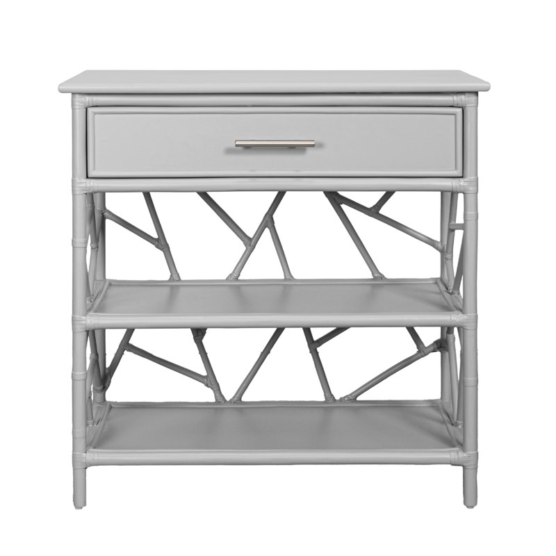 End Table with Storage, Light Gray