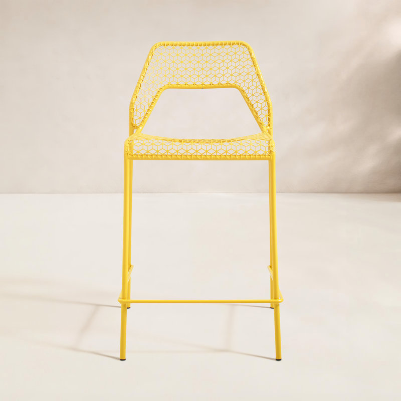 Tabouret Hot Mesh, Jaune naturel, Tabouret de comptoir (siège d'une hauteur de 24,4