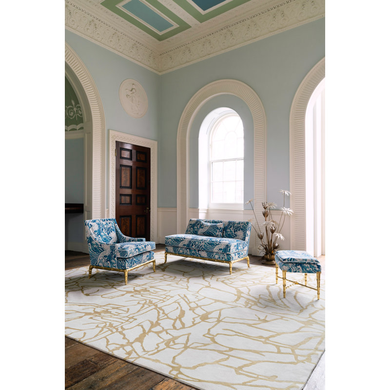 Kelly Wearstler Tracery Gold Area Rug, Rectangle 5' x 7'6"