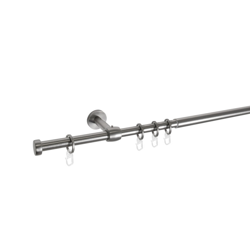 Flow Curtain Pole, Stainless steel look, 120 cm - 210 cm L