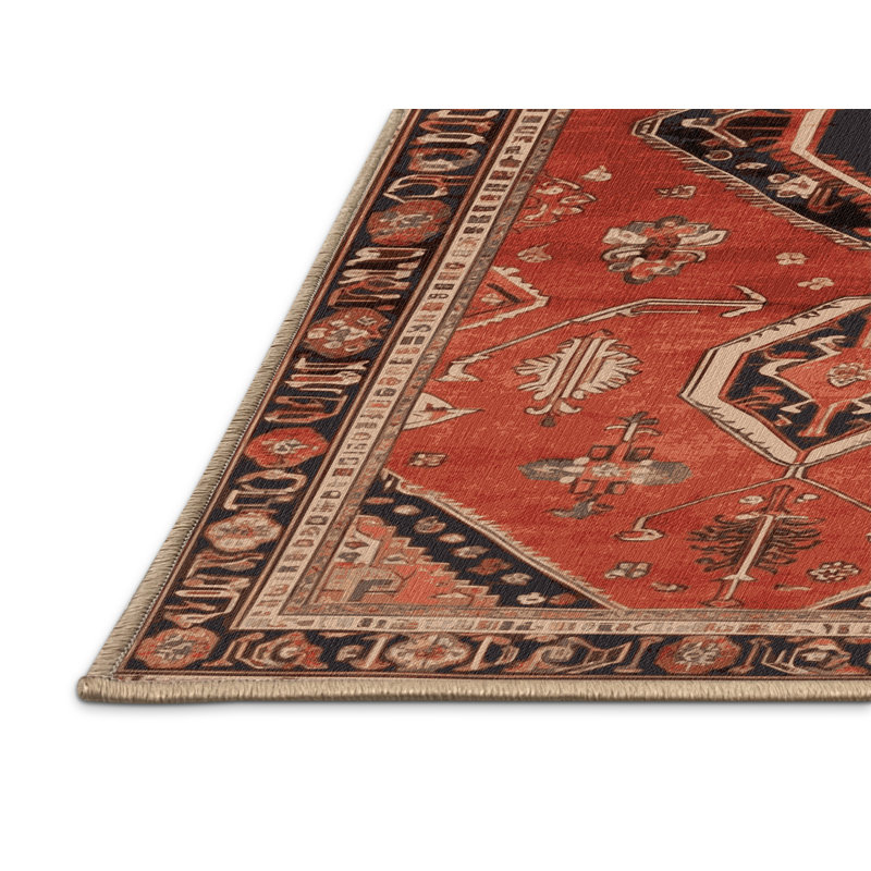 Machine Washable Persian Brown Area Rug, Rectangle 2' x 3'