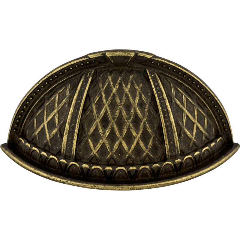 German Bronze Traditional Cup Pull with Mounting Hardware