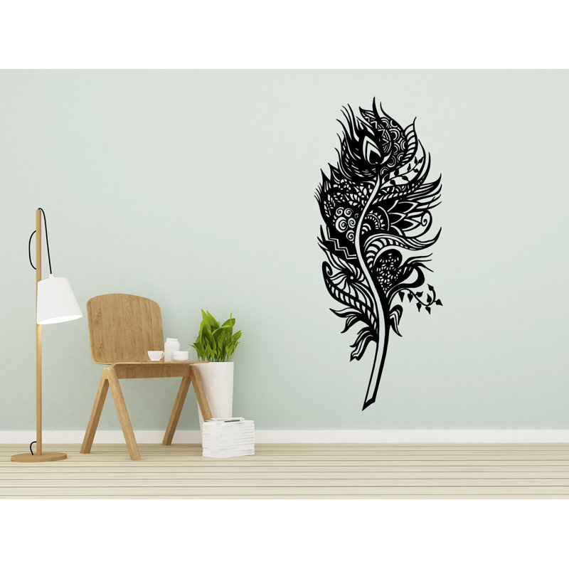Plants & Flowers Non-Wall Damaging Wall Decal, Black, 14" H x 35" W