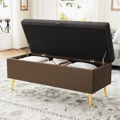 American Design gris avec compartiment caché et espace pour chambre à coucher avec banc multifonctionnel moderne