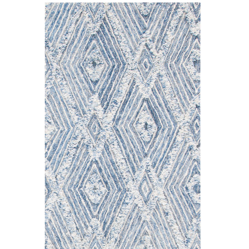 Tapis géométrique en laine / coton touffeté à la main Inelda, Carré 6 pi