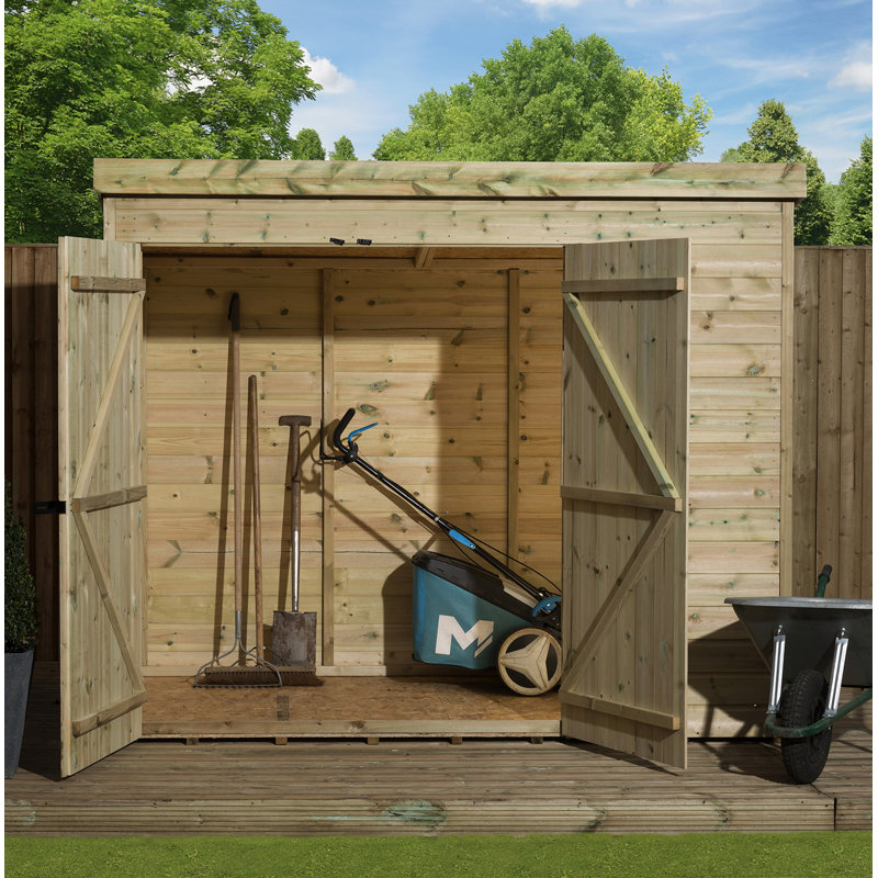 Shiplap Pent Wooden Shed, Left Hand Side