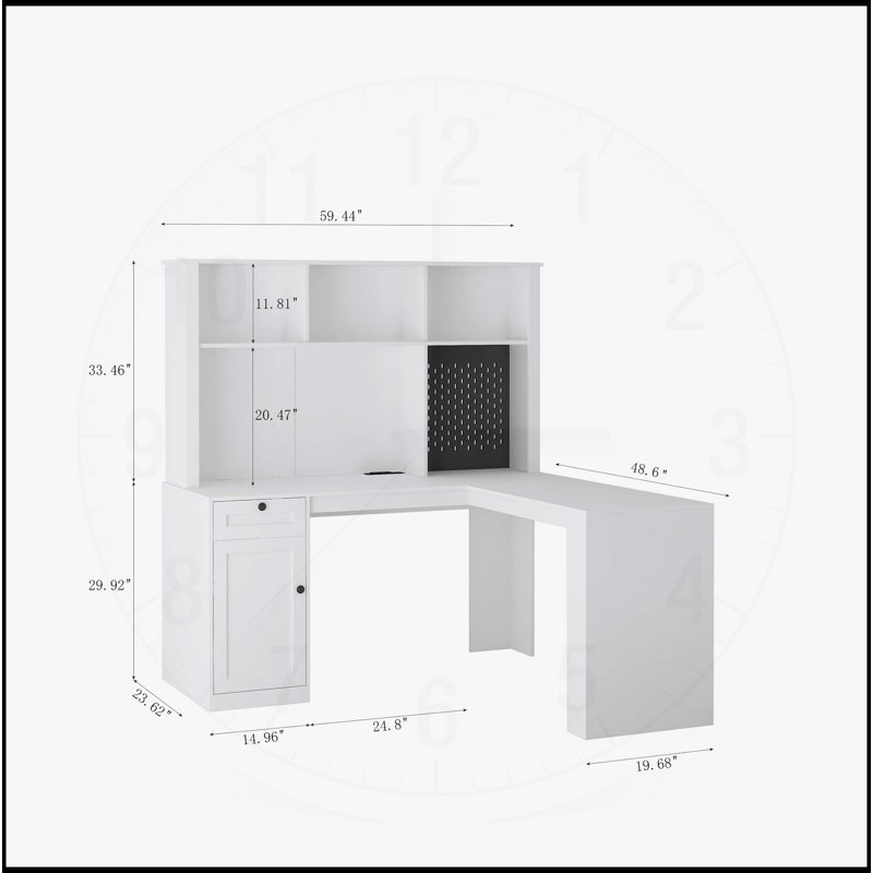 Bureau en L avec chargeur, tiroir d'ordinateur et bibliothèque, bureau de coin moderne, bureau de jeu en fibre de carbone